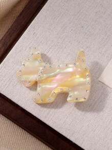 Pince à cheveux pour femmes en forme de chien mignon, avec décoration en strass acrylique de style, motif animal, convient pour une tenue quotidienne