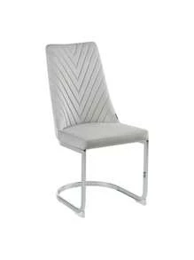 Beliani 餐椅兩件套 ALTOONA 天鵝絨布料 灰色