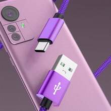 3pcs/Set USB-C Data Cable (10ft/6ft/3.3ft) USB To USB-C Charging Cord, Fast Charging Type-C Braided Cable Compatible With Galaxy S25 S24 S23 S22 S21 S20 A25 A54 A15 A14, Note, Flip, Pixel, Moto And More - Multicolor - View 5