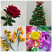 100 limpiadores verdes a granel con 1 video paso a paso, paquete de valor para proyectos de manualidades con limpiapipas, palitos esponjosos y peludos para proyectos de manualidades, decoraciones de regalo creativas y decoraciones de fiesta, tallos de chenilla gruesos y esponjosos, decoraciones de flores DIY, manualidades con limpiapipas para artes y manualidades, adecuados para diferentes ocasiones como bodas, fiestas, decoraciones festivas diarias