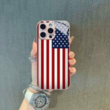 American Flag Mobile Phone Case, Inspired By Patriotism And Freedom, Suitable For IPhone 16, 15, 14, 13, 12 And 11 Pro Models, Made Of TPU Material, And Provides Shockproof Protection. Perfect For Family, Friends, Children, Birthdays, Spring, Holidays, Boyfriends, Girlfriends, And Valentine's Day Gifts. - màu đen - Xem 5