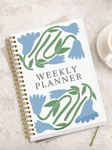 1 件 A5 未注明日期的每周计划本，简单的螺旋式每日笔记本议程，带有时间段、感恩、情绪和锻炼追踪器，96 页，办公室和个人组织者，办公室和学校用品，返校