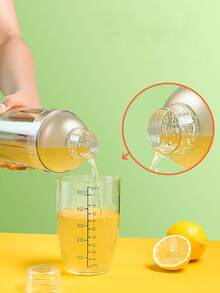 1 Peça Copo Medidor Agitador para Chá de Limão, Chá de Frutas, Chá de Leite, Copo Misturador Transparente, Resistente ao Frio, Calor e Pressão, Com Design de Pegador para Bebidas Frias, Usado como Utensílio de Cozinha, Garrafa Esportiva, Garrafa de Água para Uso Externo