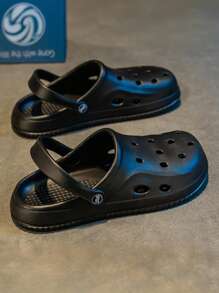 Neue Herren atmungsaktive Sandalen Slip-On Lässig Sport Mesh Clogs Schuhe, runde Zehenpartie flach rutschfest leicht einfarbig vielseitige Gartenschuhe