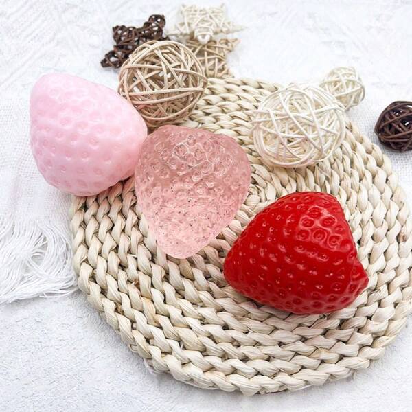 1pc Strawberry Squeeze Stress Relief Toy, Silicone-Like Sensation, Popular Network Celebrity, New Anti-Stress Squeeze Toy