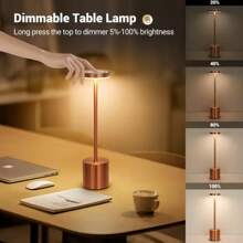 1Pack LED Cordless Table Lamp Portable Rechargeable Table Lamp Touch Control Outdoor Table Lamp 3 Color Dimmable Cordless Table Lamps For Restaurant Patio Bedroom Outdoor Dating