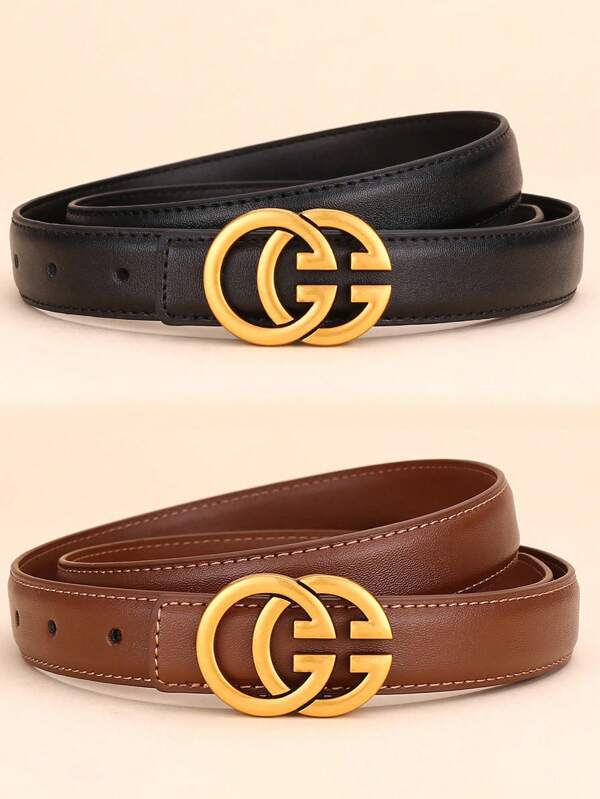 1/2 stuks nieuwe damesriem, modieuze multifunctionele decoratieve riem, hoogwaardig GG-letterontwerp, multifunctioneel voor woon-werkverkeer, hoog uiterlijk, jeans, afslankende riem