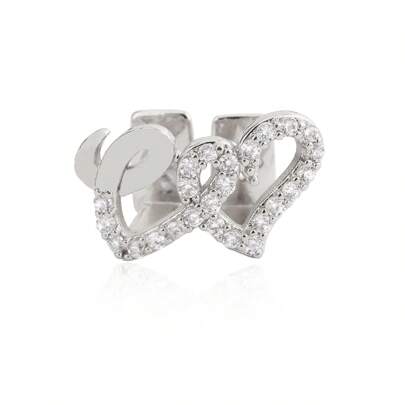 Herz-förmige Kupfer-Zirkonia Stein Einlegearbeit Hiphop Zahngrills, modischer Zahnschmuckzubehör