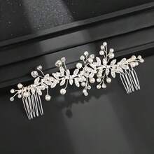 1 Stück silberner Blumen-Haarkamm, eleganter Braut-Haarschmuck