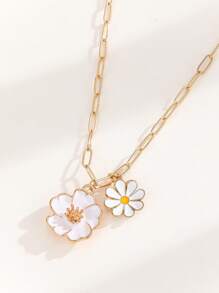 1pc Simple Flower Charm Pendant Necklace For Women Daily Party Accessories Fashion Luxury Neck Jewelry