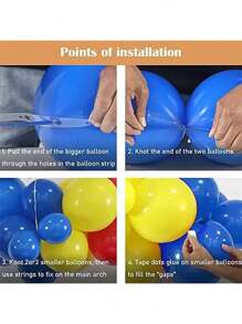 106pcs Super Hero Themed Balloon Set Including Balloon Wreaths, Arches, Red/Blue/Yellow Balloons For Party Decorations