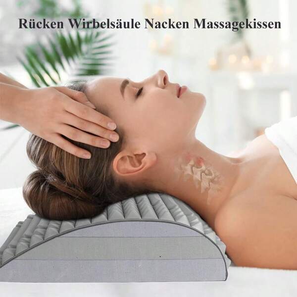 Massagekissen für Rücken Wirbelsäule Nacken einzigartiges geschwungenes Design tragbar für Zuhause Büro Reisen