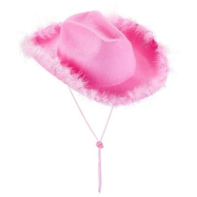 Womens Cowboy Hat, Adult Solid Color Furry Trim Wide Brim Hat Female Cap For Dating Party