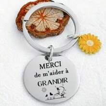 1 件不锈钢感谢老师钥匙扣，教师节，非常适合返校或生日背包学校汽车配件可爱哥特 Y2k 万圣节配件教师节圣诞节礼物创意包配件挂绳带身份证夹汽车配件包饰