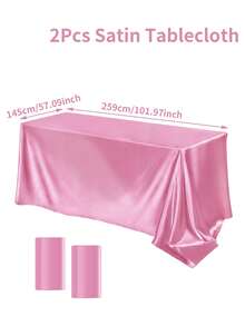 两件套缎面桌布,纯色光滑面料长方形桌布,婚礼装饰,浅粉色婚礼桌布,粉色主题生日装饰,生日房间装饰桌布,宴会装饰,派对活动装饰,婚礼派对装饰,家居装饰,餐桌装饰,桌布,派对礼物,厨房装饰桌布 - 粉色 - 查看 13