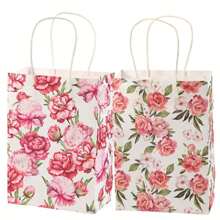 4 pezzi/10 pezzi/16 pezzi Sacchetto regalo a fiori, Borsa a fiori, Sacchetto di carta Kraft, adatto per matrimoni, feste di nozze, compleanni, shopping aziendale, piccoli regali per feste, stagione di laurea - Sacchetti regalo di carta colorata, adatti per festival, Ringraziamento, riunioni di classe, feste e altre occasioni.