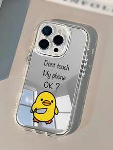 1 件简约可爱卡通鸭子图案气垫防滑软手机壳适用于 11/12/13/14/15/16 Pro Max