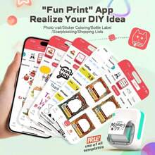 Portable Label Printer, Wireless Label Printer Suitable For Small Businesses, Offices, Homes, Addresses, Offices, Thermal Label Maker Machine With 1 Roll 20-40mm Labe Paper