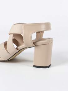 Qin TiNian Große Größen Sandalen ( ) offener Zehenpartie, runder Zehenpartie, Elastisch klobigem Absatz, Slip-On Damen Sommer