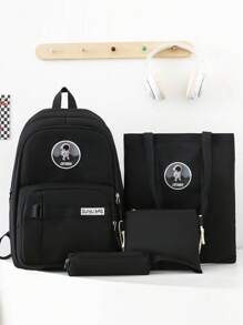 Backpacks Are Not Only A Simple Item, But Also Carry Your Lifestyle And Attitude. This 4PCS Comes With A Tutoring Bag, A Cross-Body Strap And A Pencil Case. A Backpack Allows You To Carry Daily Necessities With You. Ideal For College, Business, Work, Commuting High School, Outdoors, Hiking, Travel, Rock Climbing, Stadiums, Sports, Outings,