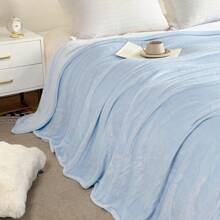 1 pieza Manta de franela lisa, apta para dormitorio, sofá, todo el año