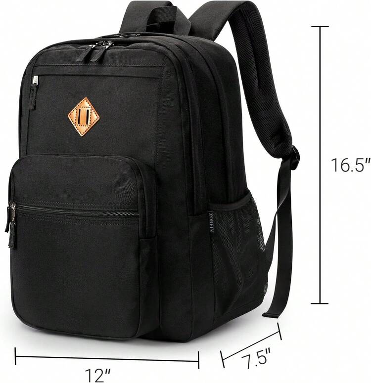 ZORFIN 26L Black Backpack For School, College, And Travel  display picture 1