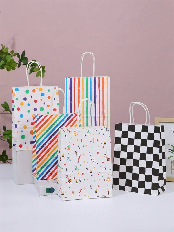 12 piezas Bolsas de regalo a cuadros, bolsas de papel negro y blanco con asas, bolsas para decoración de autos, bolsas para dulces, decoración de fiesta de carreras de autos, suministros de fiesta de cumpleaños, uso para pequeños negocios, vacaciones y celebraciones, bolsas de almacenamiento, bolsas de tela, adecuadas para el Día de San Valentín, compras navideñas y regalos de fiestas