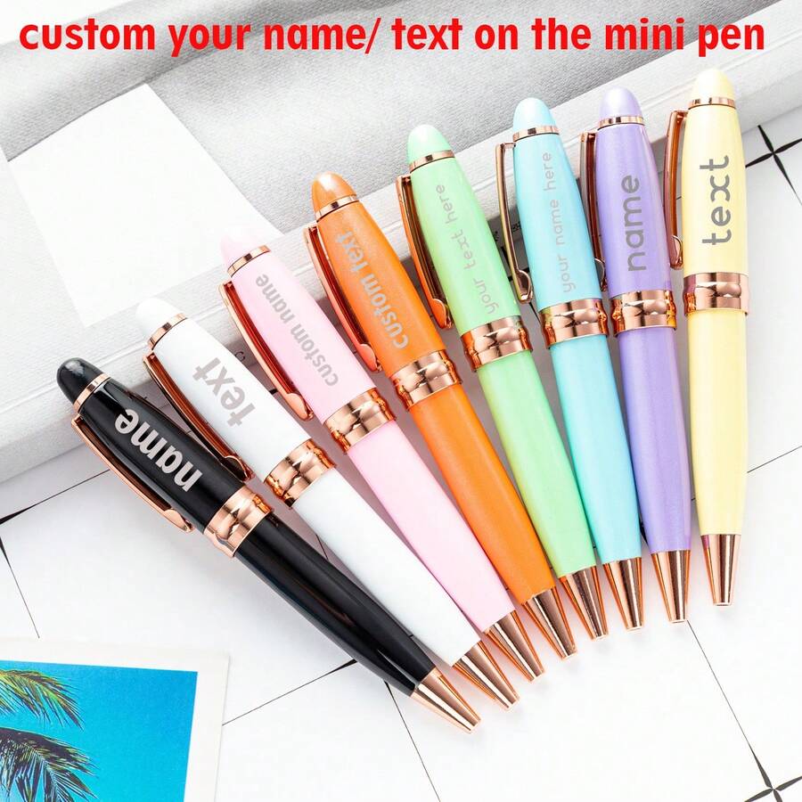 Small Ballpoint Pen Mini Portable Pens Business Candy Color Small Tiny Black Ink Ballpoint Writing Tool For Notebook Pockets Signature Notepads School Office Classic Style), School Supplies,Back To School - Mini Pen - View 1