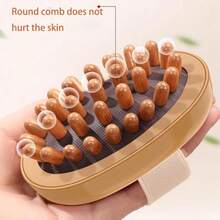 1个/2个装身体抗橘皮组织按摩刷，舒缓木质精油SPA按摩梳，头皮和身体按摩器 - 棕色 - 查看 4