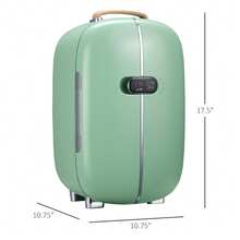 HOMCOM 0.4 Cu.Ft Portable Beauty Fridge With LED Lighting For Makeup - 綠色 - 查看 3