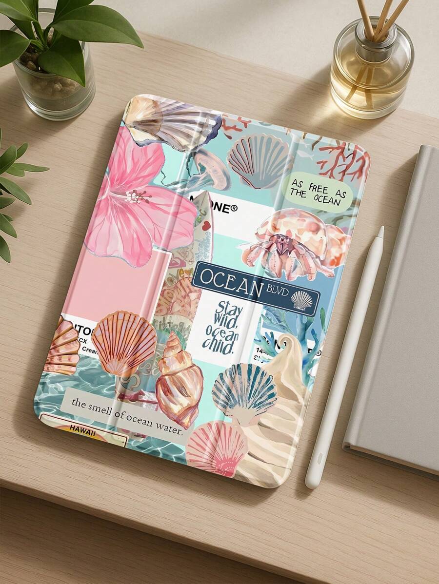 Une magnifique et mignonne coque de protection en forme de fleur de conque, avec un design résistant aux chocs, convenant aux étuis de protection pour iPad de 7e, 8e et 10e génération (10,2 pouces). Avec fente intégrée pour stylet et fonction de veille/réveil. Un cadeau idéal pour les fêtes et le nouvel an.