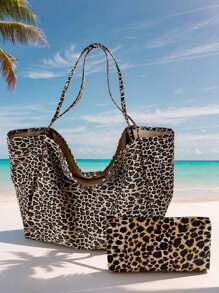 Bolso grande de leopardo de moda, bolso pequeño con estampado de leopardo amarillo, bolso de hombro de gran capacidad, diseño de leopardo de moda, monedero, neceser, estuche para guardar brochas de maquillaje, estuche portátil para guardar esmaltes de uñas, bolso ideal para ir al trabajo, bolso de estudiante, gran capacidad, portátil, adecuado para estudiantes universitarias, oficinistas, adecuado para el trabajo, regreso a clases, escuela secundaria, preparatoria, universidad y vacaciones.