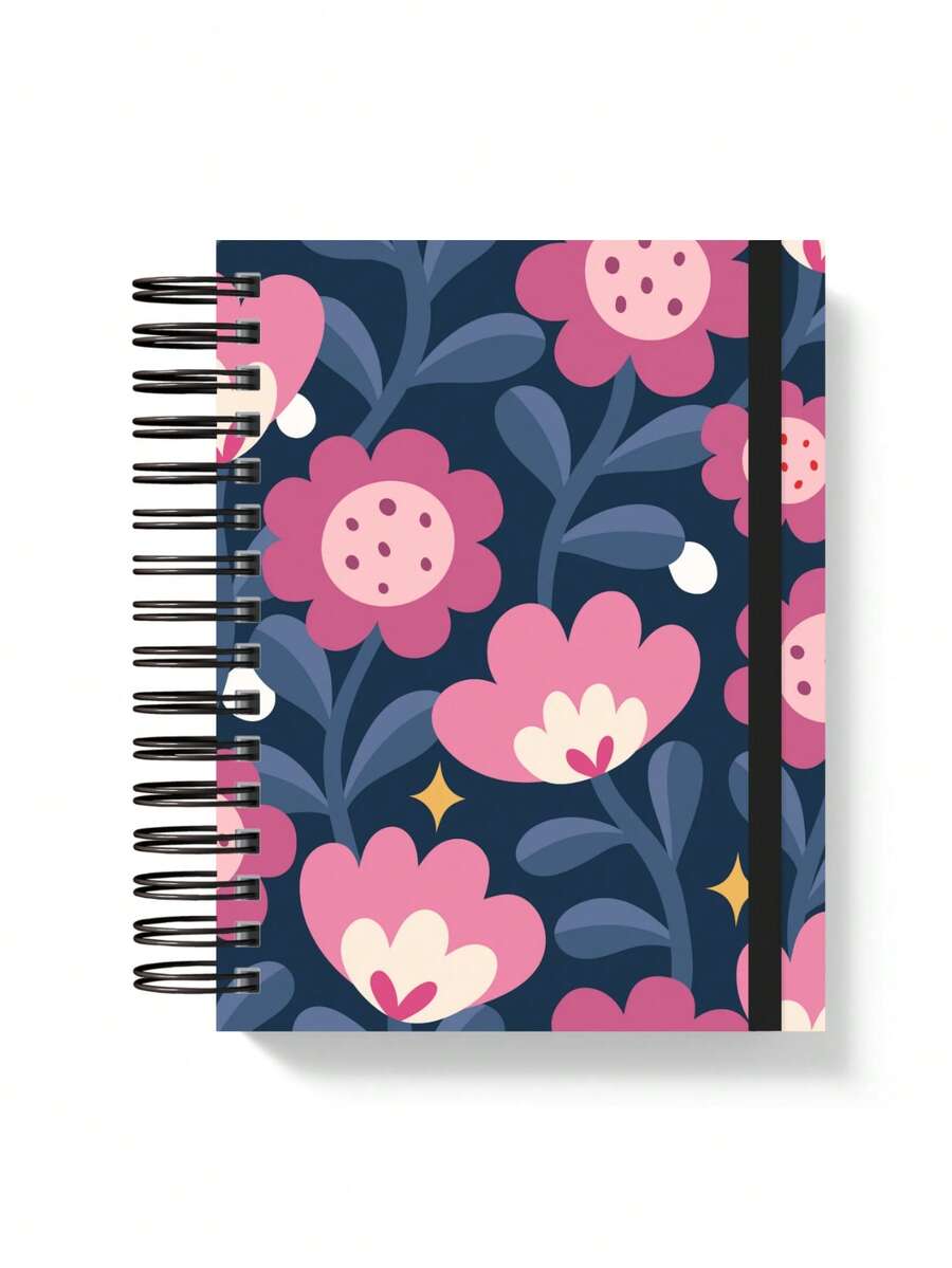 Moreih Paper Premium Notebook 200 Pages (100 Sheets) A5 - Flowers Black - View 1