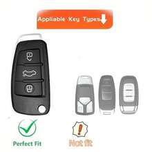 1pc TPU Transparent Full Protection Car Flip Key Fob Cover Case For Audi A1 A3 A4 A5 A6 A7 S3 S7 S8 R8 Q2 Q3 Q5 Q7 Q8 C5 C6 TT RS3 RS6 Carry 1 Pc Exquisite And Cute Keychain Exquisite High-End Keybag Suitable For Both Men And Women
