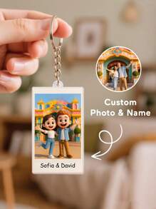 1 pièce Porte-clés photo personnalisé, porte-clés photo personnalisé, cadeau d'anniversaire, cadeau d'anniversaire, cadeau de la Saint-Valentin, cadeau de la fête des pères, cadeau de la fête des mères, cadeau pour lui/elle