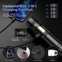 1PC Super XHP70 Powerful LED Flashlight XHP90 High Power Torch Light Rechargeable Tactical Flashlight USB Camping Lamp