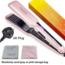 ANGENIL ANGENIL Argan Oil Flat Curler, Professional Portable Dual Voltage PET Hair Straightener, 1.6 Inch Wide Flat Clip For Thick Hair, Fast Straightening And Styling, LCD Display