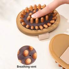 1个/2个装身体抗橘皮组织按摩刷，舒缓木质精油SPA按摩梳，头皮和身体按摩器 - 棕色 - 查看 5