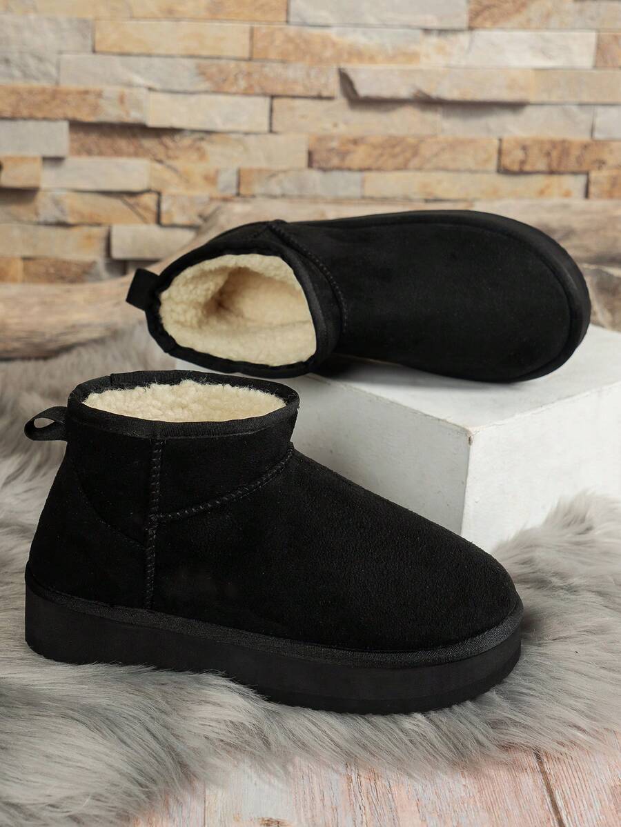 Women's Solid Color Casual, Warm, Lightweight And Comfortable Thick-Soled Short Snow Boots For Autumn/Winter