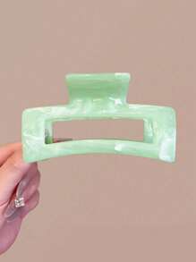 3pcs Women Large Size Pink, White, Green Square Ripple Pattern Hair Clips, High Quality Elegant, Minimalist, Versatile Ombre Color Summer Hair Accessories, Suitable For Daily, Casual, Party, Work, Vacation, Face Washing, Makeup, Outfit Matching Beauty Claw Clips Boho Hair Claw