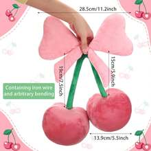 Bow Pillow Cherry Throw Pillow Aesthetic Cute Coquette Room Decor Funny Preppy Cherry Cushions Bedroom Living Room Sofa Bed Chair Decoration (Pink,Small) Valentine's Day - 酒紅色 - 查看 9