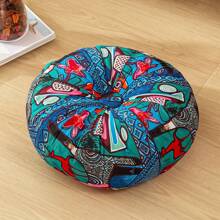 1pc Bohemian Style Round Floor Mat/Cushion - Vibrant Mandala & Floral Design, Thick Polyester Fabric, Suitable For Living Room Or Bedroom, Home Decor