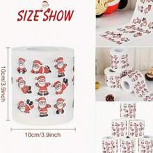 1/5-pak świątecznych rolek papieru toaletowego, z motywem Świętego Mikołaja, renifera i choinki, miękki papier, bezpyłowy, opakowanie zbiorcze, 2-warstwowy, do dekoracji świątecznych i na imprezy