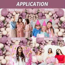 [Bohemian Style Decorative Balloons] 100pcs Light Purple, Beige And Gold Balloons, Suitable For Floral Arch, Perfect For Lavender Theme Anniversary, Bridal Shower, Boy/Girl, Baby Shower, Gender Reveal, Wedding, Birthday, Room Party Decor