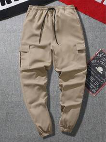 Herren Lässig Cargohosen, Jogginghose mit Kordelzug und mehreren Taschen für Outdoor-Sport