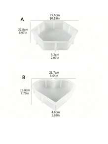1/2 pièces Moule en résine silicone en forme de cœur hexagonal de grande taille. Moule artisanal pour la décoration de la maison, les bijoux, les cadeaux faits maison. Convient pour le livre, l'oreiller, la cristallerie, l'artisanat en résine époxy.