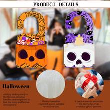 1 件和 2 件，木制万圣节门挂饰 - 经典南瓜和骷髅图案，易于悬挂，非常适合门、卧室、浴室和节日庆祝活动，万圣节装饰