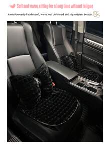 1pc Car Plush Seat Cushion Plush Anti Slip Comfortable Half Pack Seat Cushion Protective Cover, Suitable For Use In Autumn And Winter Seasons