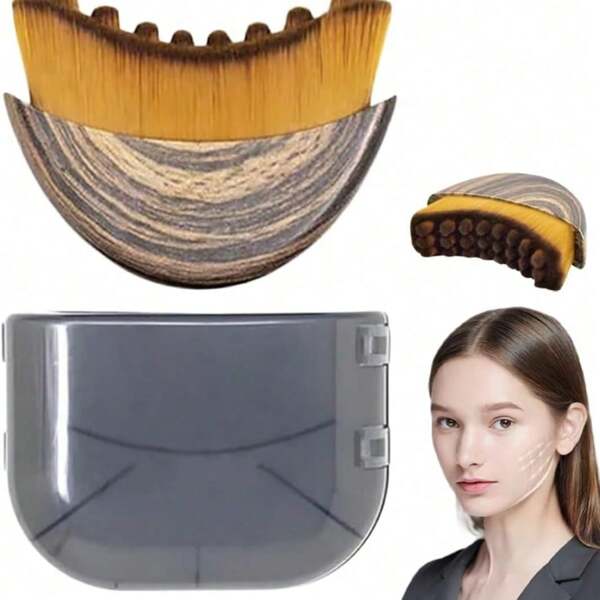 1PC Lymphatic Face Massager Brush, Dry Brushing Tool For Jawline & Chin Contouring - Ergonomic Nylon Bristles Facial Sculpting, Fatigue Relief