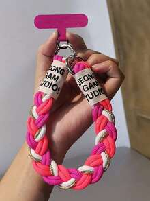 2026新年手机挂绳，1套金色编织腕带，手机挂绳腕带，短款编织绳，女士户外防坠绳，旅行攀岩绳，结实耐用礼品垫，多功能户外手持挂绳，防丢防盗手机壳挂件，含礼品垫